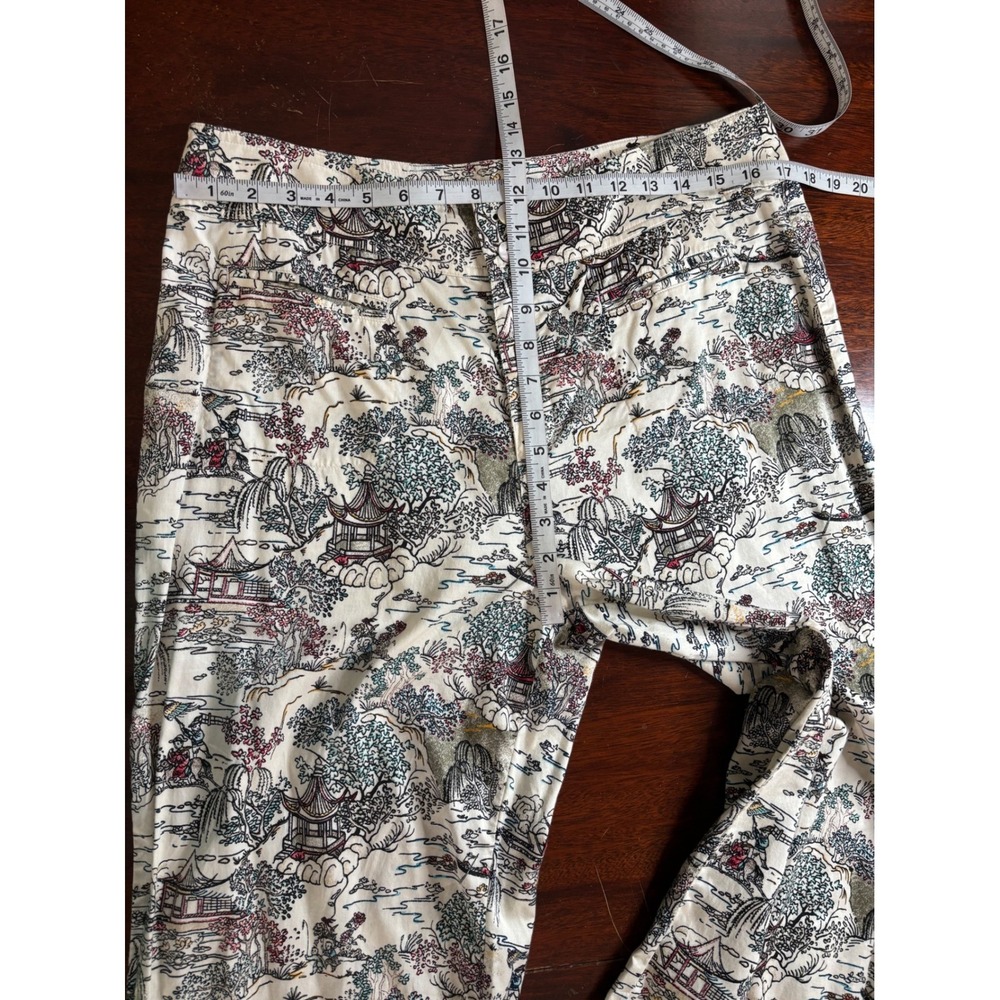 Chico's Chinoiserie Toile Wide Leg Cotton Crop Pants L Maximalist Coastal Resort - Picture 4 of 6